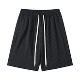Men's Big and Tall Athletic Street Style Letter Plaid Shorts
